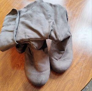 Gray Suede Ankle Boots